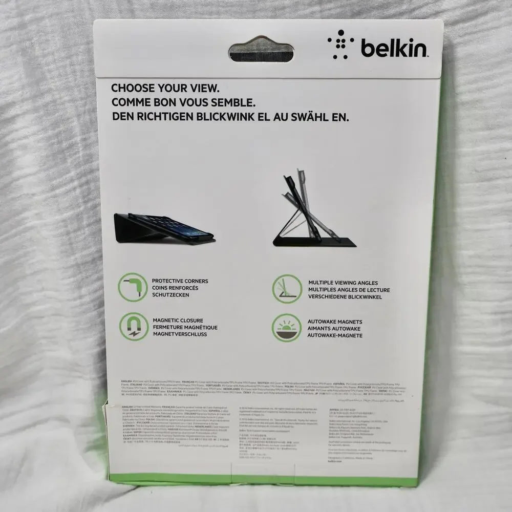 Belkin iPad Air Case Folding Folio Grey Mag Close NEW